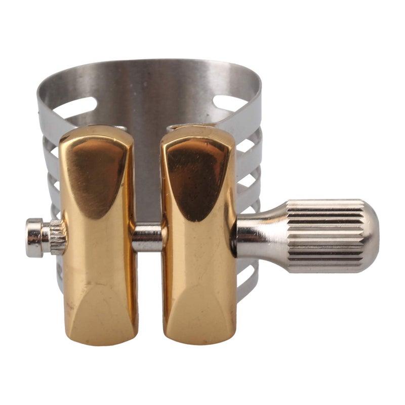 Mxfans Twin Screws Adjustment Alto Saxophone Mouthpiece Sax Ligature Silver for Plastic Mouthpieces - Image 1